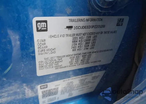 2023 Chevrolet Silverado 1500 4Wd Short Bed Rst из США, поврежденный, VIN 1GCUDEED3PZ205266